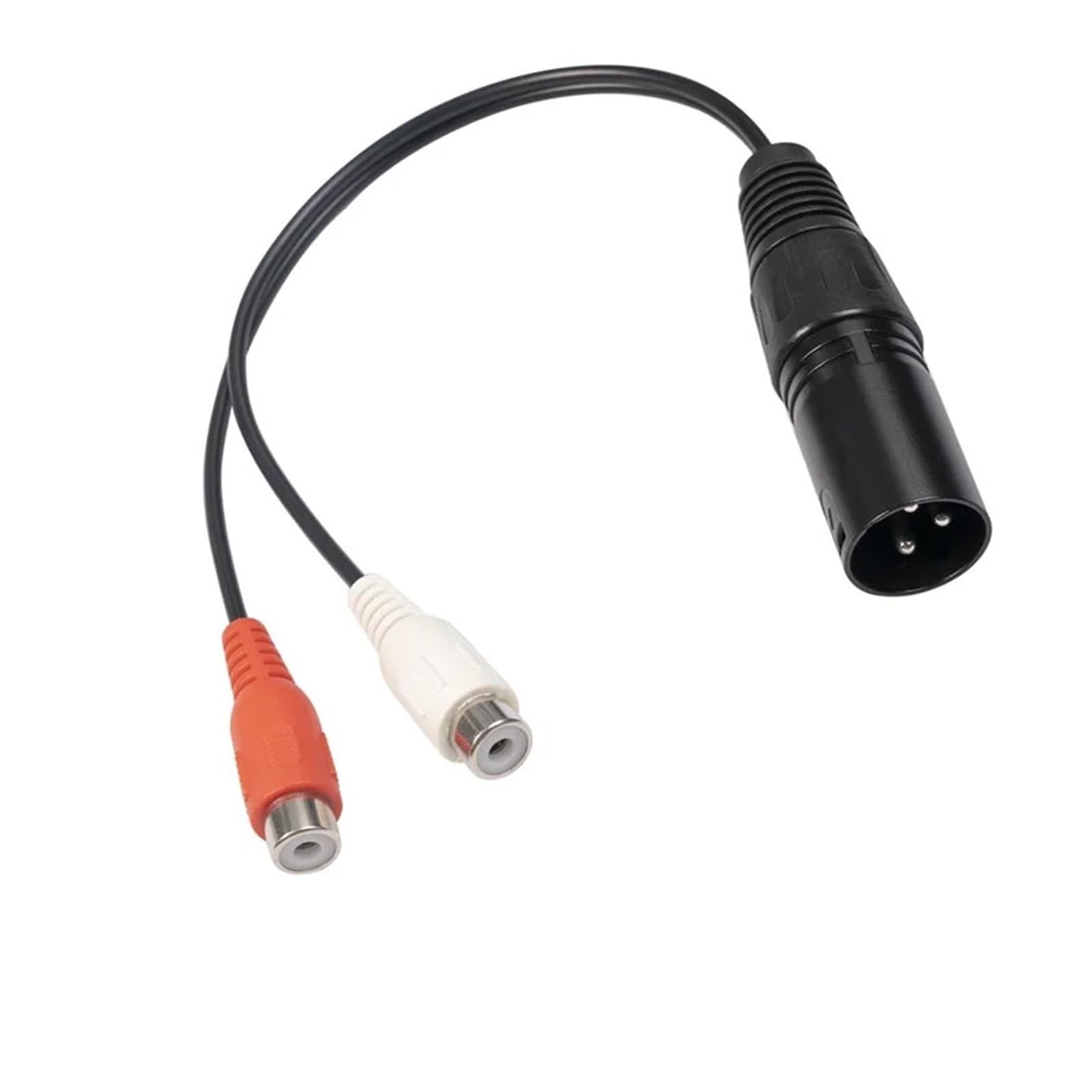 Cable divisor XLR macho a doble RCA hembra en Y, 3 pines, desequilibrado, 20 cm, adaptador corto para sistema de sonido amplificador de mezcla