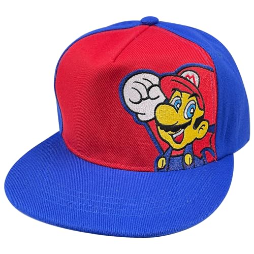 Ubephant Mario boné de basebol, boné mario para crianças, boné de beisebol ajustável boné de beisebol mario para 5-10 anos mario presente para crianças, azul