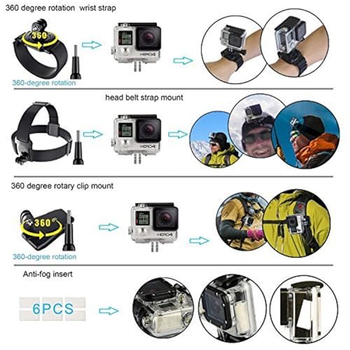 Image of Action Pro Accessories Kit Compatible with GoPro-13 /12 /11 /10 /9 /8 /7 /6 /5 /SJCAM /YI Accessory Action Camera