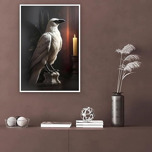 Miniatura 9 de Arte de pared gótico vintage con diseño de cuervo negro y calabaza sonriente, póster de Halloween, lienzo de estilo victoriano, Academia oscura,