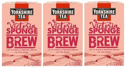 Image of Yorkshire Tea Victoria Sponge Brew Flavoured Tea Bags - 40 Bags (Pack of 3)