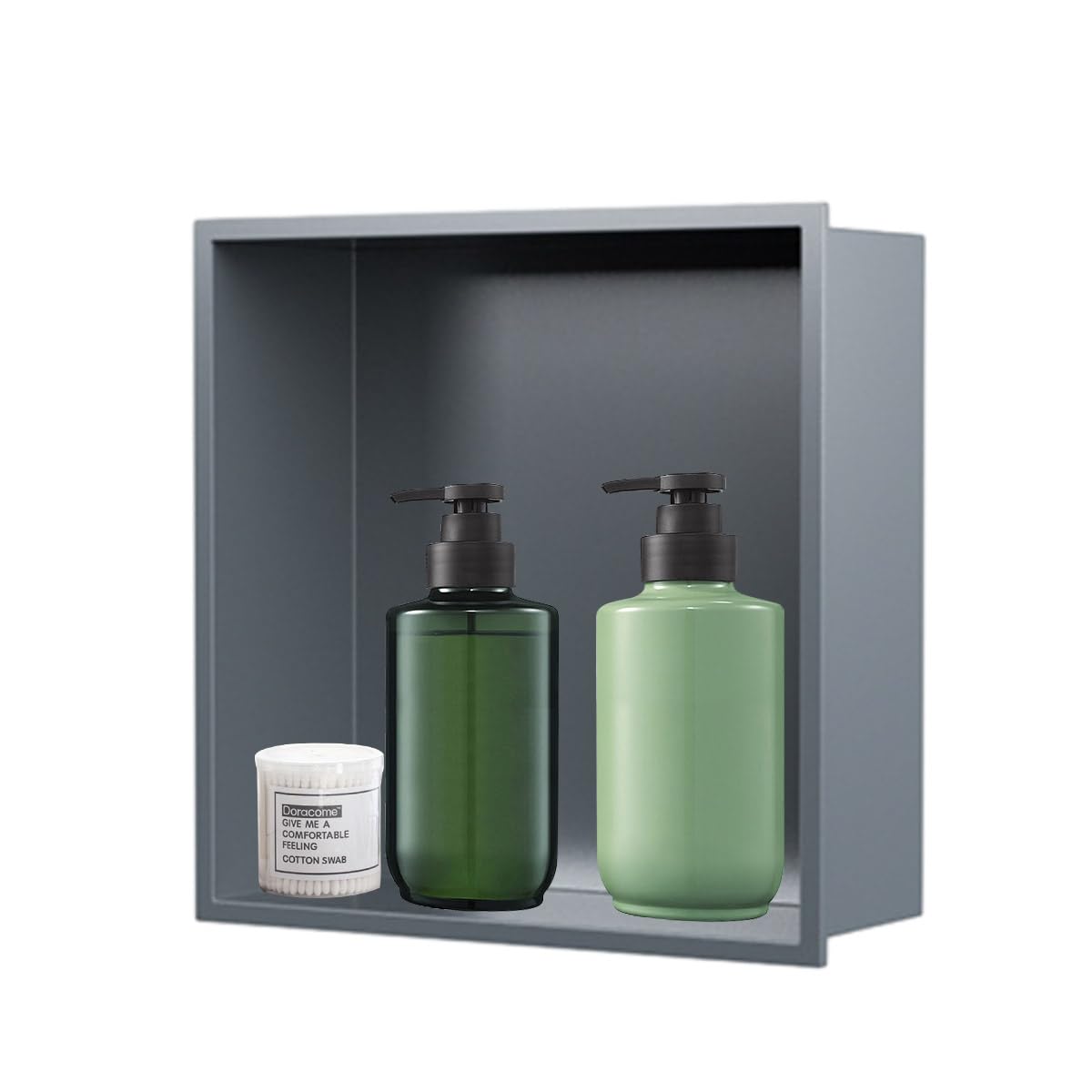 Wasserdichte Duschwandregale – integrierte Aufbewahrung aus 304 Edelstahl für Shampoo und Toilettenartikel – langlebiges Badezimmer-Nizer, platzsparendes Design
