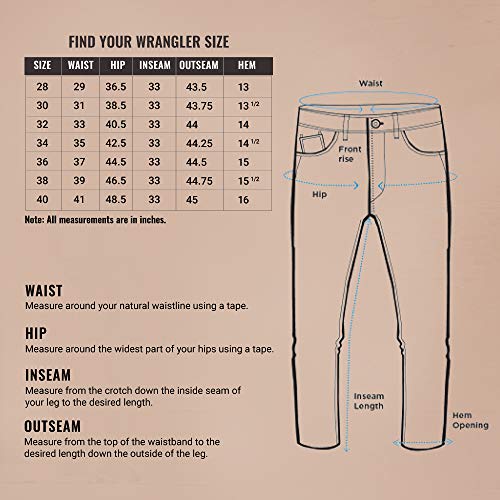 Wrangler Men’s Greensboro Tapered Fit Jeans(8907222925987_W24666W219900_36W x 33L_Dark Stone)