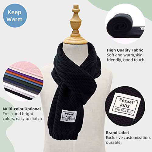 Image of PESAAT Kids Winter Infinity Scarf Knit Cotton Toddler Boy Girls Scarves