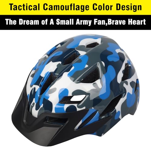 Image of Kids Bike Helmet,Bavilk Boys Girls Bike Helmets with LED Light Detachable Visor Children Youth Teen Multi-Sport for Skating Cycling Scooter Skateboard