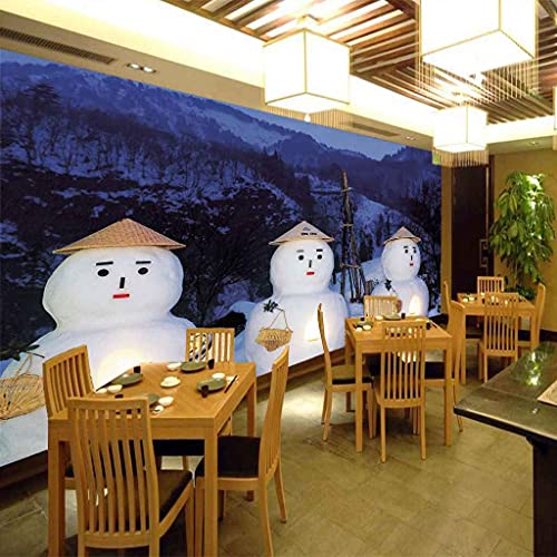Papier Peint 3D Neige pour Mur de Fond TV et Salon Lumineux