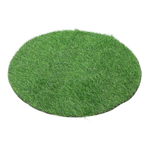 DOITOOL Estera de Césped Artificial Redonda Verde para Decoración de Mesa, Material Plástico Versátil y Realista, Adecuado para Restaurante y Hotel