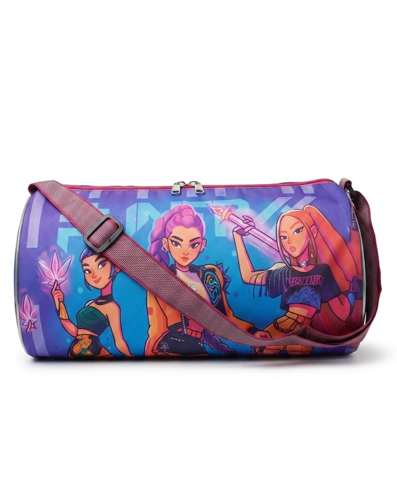 Image of Stylbase Kids Duffle Travel Bag | Durable Lightweight Polyester Sports & Gym Kids Luggage Carry Bag for Boys & Girls | Travelling Bag for Swimming, Dance, School & Weekend Trips (K-Pop1, 18)