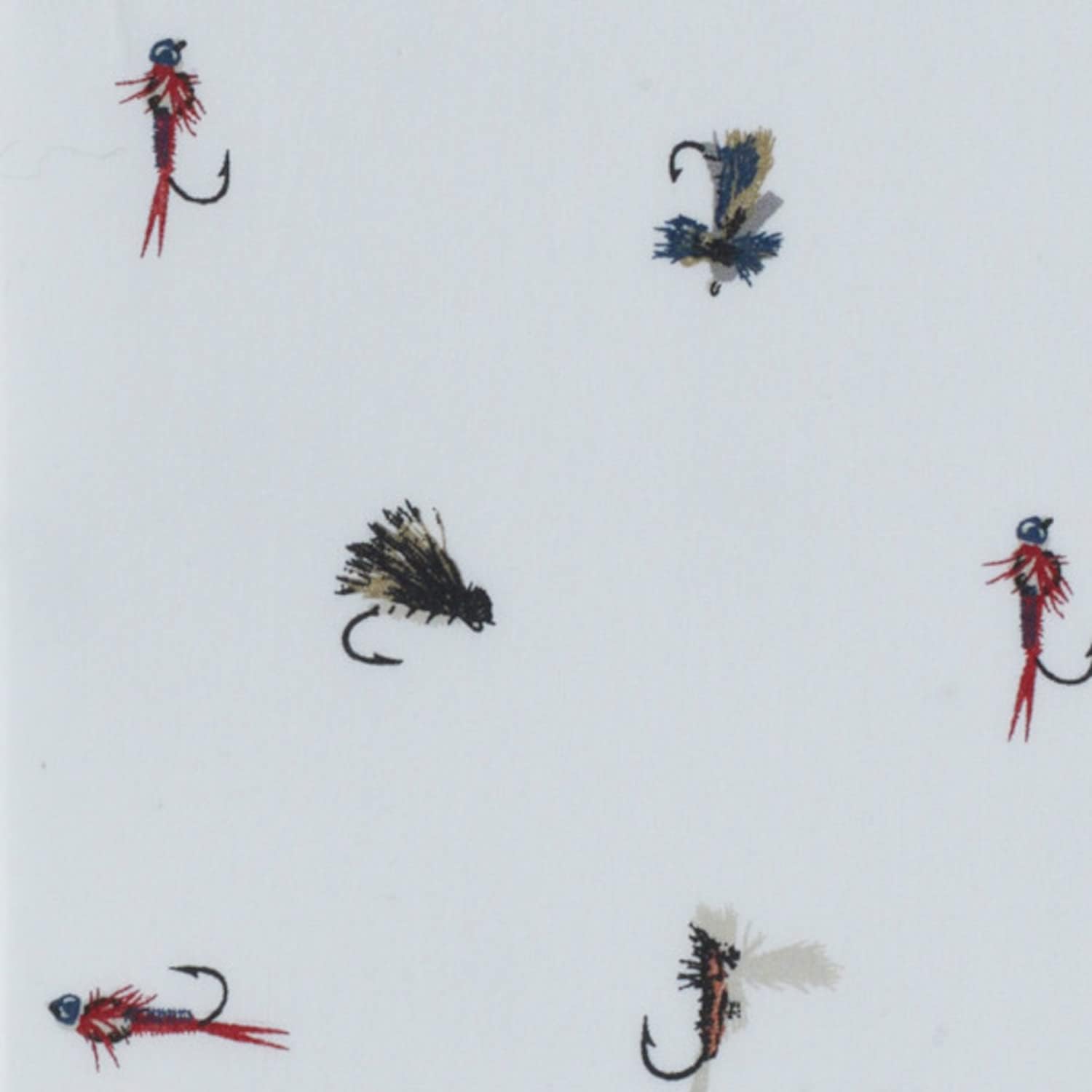 Eddie Bauer Home Sheets Cotton Percale Bedding Set, Crisp & Cool, Stylish Home Decor, 3 pcs, Twin, Fishing Flies White/Multi