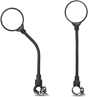 2 Pcs Bike Rear View Mirror with Gasket, 360°Rotatable Adjustable Bike Mirror Handlebar Mount, HD Wide Angle Safe Bicycle Rear View Mirror for Mountain Road Bike