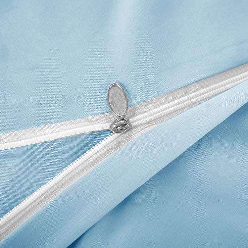 Funda de edredón 90x90 azul celeste para cama y textil de dormitorio 6