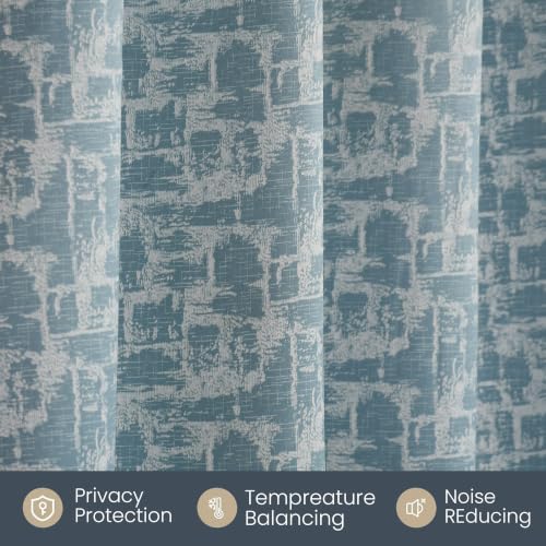Image of FRESH FROM LOOM 8 ft Door Curtains for Slider Track | Non-Ring Curtains | S-Wave Pleat | Non-Ring Curtains | S-Wave Pleat | Parda | Light Block Blackout Parde | (Sky Blue | 8 Feet Long, 1pc)
