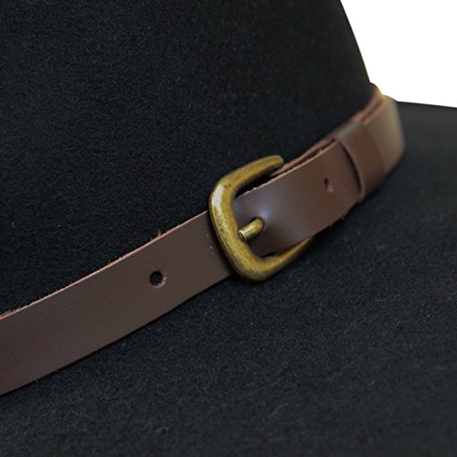 Image of B&S Premium Lewis - Wide Brim Fedora Hat - 100% Wool Felt - Water Resistant - Leather Band