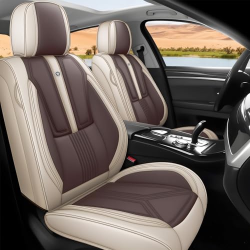 Image of Custom Car Seat Covers for Chevy Blazer 2019-2026,Easy install,Beige Brown | nappa leather seat protector,full coverage seat covers,all weather seat cover,waterproof,anti-slip,easy clean,2 seat Standard