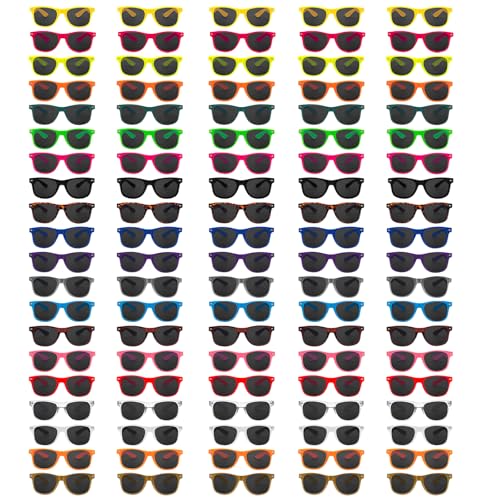 Image of 50 /100 Pack Bulk Sunglasses for Adult Retro 70s 90s Cheap Glasses UV400 Protection (100Color)