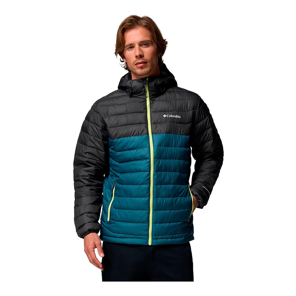 Columbia Men's Powder Lite 2 Hooded Jacket, Hooded Puffer Jacket, Everblue/Shark, M