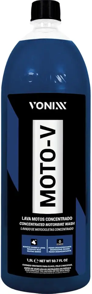 Moto-V Shampoo Desengraxante Para Lavar Motos e Carros Concentrado Vonixx 1,5l