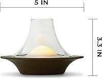 Vista 3 de Owlpack Puff Lámpara de mesa LED recargable inalámbrica con atenuador ajustable, color marrón oliva