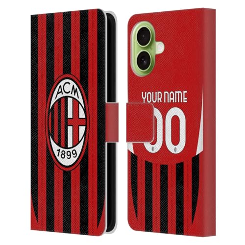 Étui Portefeuille AC Milan pour iPhone 17 - Coque Personnalisée Kit Domicile 2024/25 en Cuir