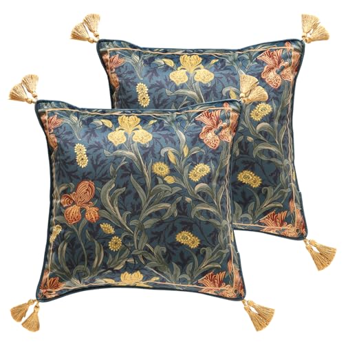 patdrea Designer Velvet Throw Pillow Cover,Set of 2,18"x18"-HerbertC