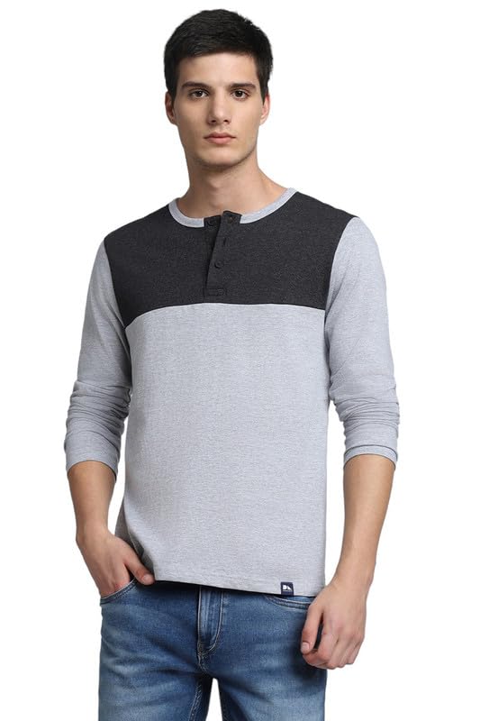 Image of Dennis Lingo Men's Cotton Henley Neck Tshirt, Regular Fit Long Sleeve