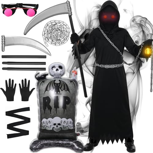HarnyLoom Grim Reaper Costume Kids Adults