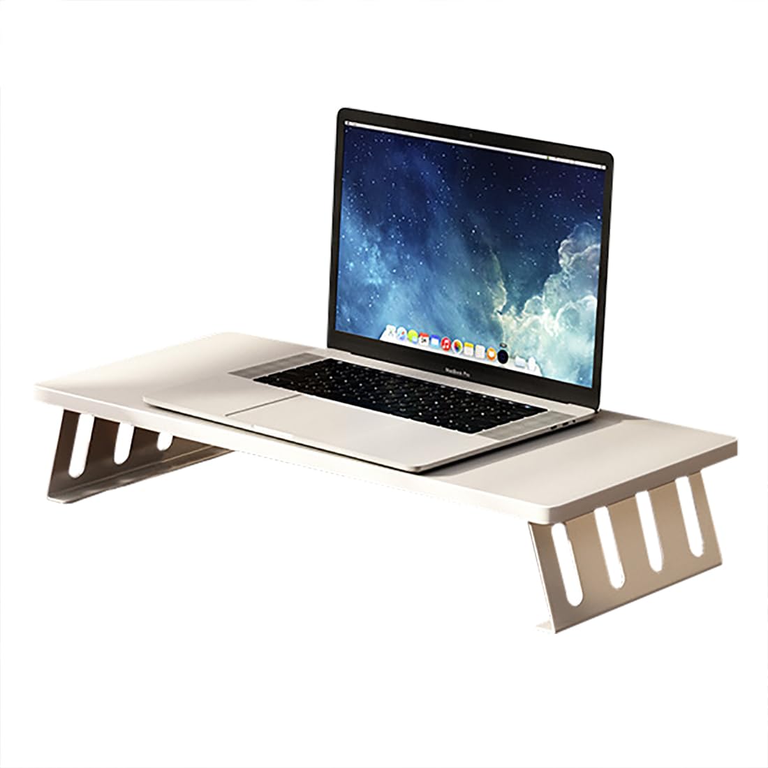 CAKERS Riser De Stand De Moniteur D'ordinateur | Attaquage D'organisateur De Bureau Polyvalent À Plusieurs Usines,Panneau Blanc + Support Blanc,40x20x10cm (15.7x7.8x3.9in)