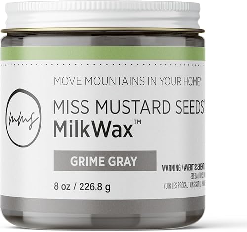 Miss Mustard Seed's MilkWax - Cera para muebles, madera, armarios y paredes, calidad premium, bajo olor (gris suciedad, 8 onzas)