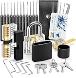 Brass Padlock Set with Long Shackle Picking, 4 Pack with Kits, Security Lock for Anti Pick, Gates, Doors, Sheds, Lockers 7DC0ESS302