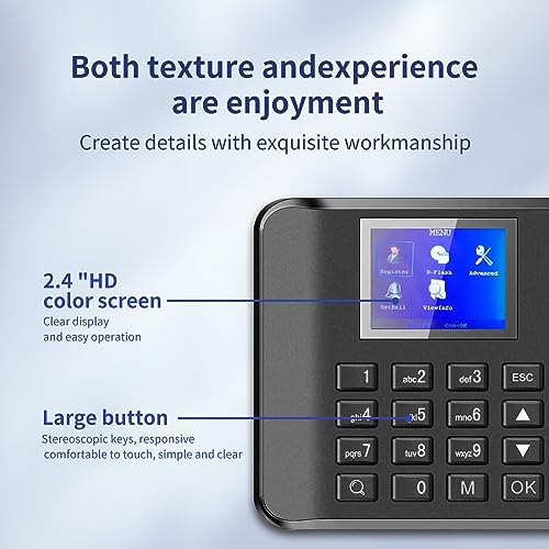 WEELIAO Fingerprint Time Clocks for Employees Small Business, Time Attendance Terminal Clock Machine with Fingerprint, Password, RFID Card,Office Punch Clock Automatic Report Generierung
