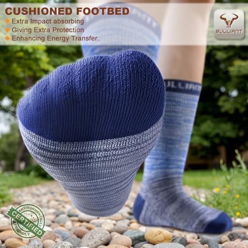 Image of BULLIANT Men 6-Pack Athletic Compression Crew Socks for Running Gym Sports