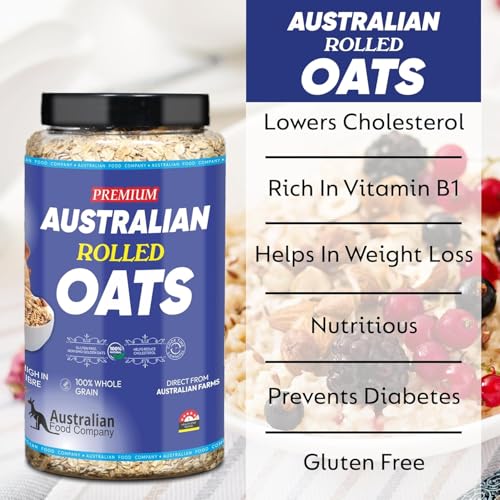 Image of Australian Food Company Rolled Oats (2 * 1.2 Kg)| High Protein, High Fiber (Beta-Glucan)| 100% Australian Origin | Whole Grain Breakfast Oats | No Added Sugar