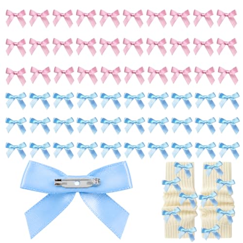 Image of 60pcs Bow Charms for Socks Mini Ribbon Bow Junk Socks Charms Brooch Pins Girly Y2K Decorative Pins for Shoes Shirts Hats Socks Gloves Crafts Coquette Safety Pins Accessories Bulk
