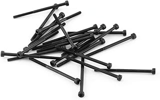 M3 Screws 50mm, Akozon 24Pcs Hex Bolts Black Socket Head Cap Screws Bolts Alloy Carbon Steel Button Head Cap Screws Industrial and Construction Fasteners (M3*50mm,Partially Threaded,24pcs)