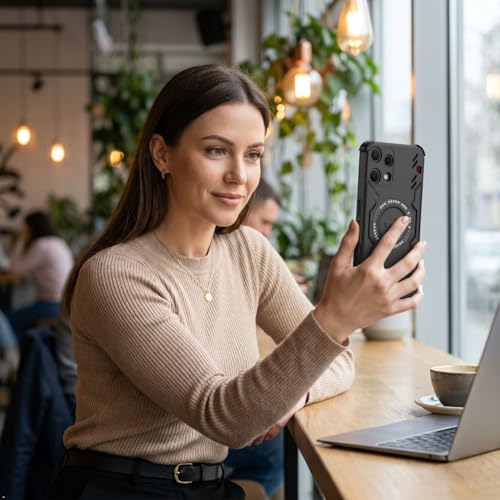 Image of ShieldTech Back Cover Case for Nothing Phone 3a Lite 5G | 360 Protection Mobile Phone Case | Mag-Safe | Camera Protection | Back Cover for Nothing Phone 3 a Lite 5G / 3a Lite 5+G - Black TPU+PC