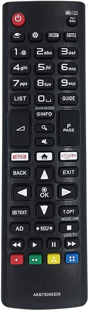 MYHGRC Replacement Remote for LG TV Remote Control AKB75095308 Fit for Various LG Ultra HD TV with Netflix Amazon Buttons - No Setup Required TV Universal Remote