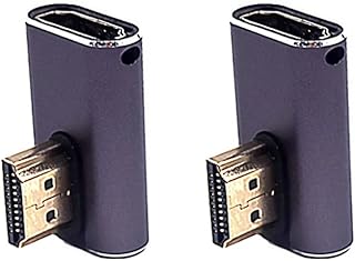 Kework 2 Pack 8K UHD HDMI Adapter, 48Gbps 3D HDMI 2.1 Version Extender, 90 Degree Right Angle HDMI 2.1 Male to HDMI 2.1 Female Extension Adapter Connector Coupler, Support 8K@60Hz 4K@120Hz