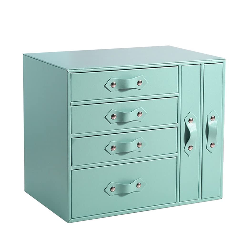 TIANQIHAO Flashing Women'S Jewelry Storage Box Multi-Layer Drawer Type Desktop Storage Jewelry Box With Lock,A