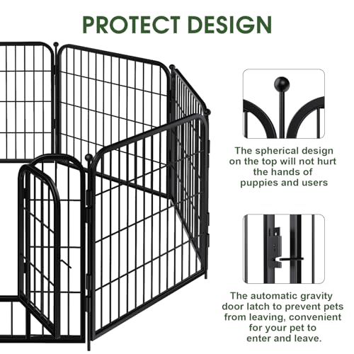 Garden Fence with Gate 24in(H)×16.5Ft(L), 8 Fence Panels Heavy Duty Metal Fences and Borders for Dogs Outdoor Yard Temporary Fence, No Dig Animal Barrier Decorative Fencing for Dog Pet Playpen Garden Fence with Gate 24in(H)×16.5Ft(L), 8 Fence Panels Heavy Duty Metal Fences and Borders for Dogs Outdoor Yard Temporary Fence, No Dig Animal Barrier Decorative Fencing for Dog Pet Playpen