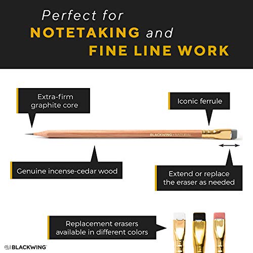 Image of Blackwing Natural Pencils - 12 Count, Nautral Wood Design, Premium Japanese Graphite, Long lasting Extra-Firm Lead
