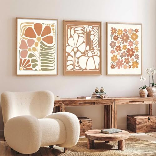 Image of kotart Boho Painting Wall Art Home Decoration Paintings With Frame For Living Room Bed Room Hotel Wall Decor Digital Reprint Set of 3 (13X17 inch)