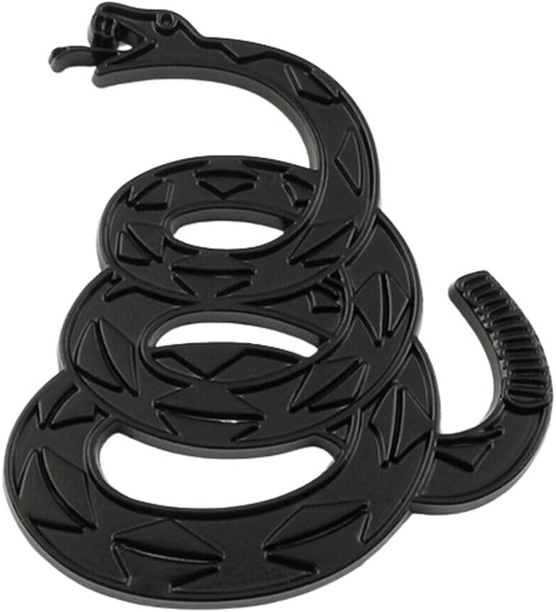 1Pc Dont Tread on Me Metal Car Sticker Gadsden Flag Auto Emblem 3D Snake Decal for Automotive Truck Motorcycle (Matte Black)