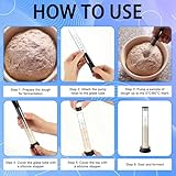 Yungyan Sourdough Jar Kit Fermentation Tracker Sourdough Starter Tube Baking Supplies with Graduated Glass Tube Silicone Stopper Pump Cleaning Brush for Bread Proof Baking (Black) - Image 4