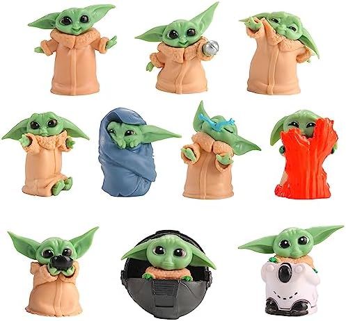 10Pcs Galaxy Wars Cake Toppers Figures Toys, Baby Star Themed Cupcake Toppers for Birthday Party Cake Decorations