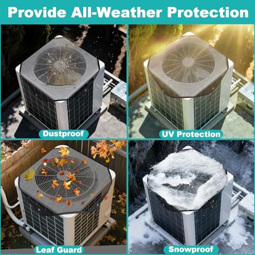 Image of TRELC Air Conditioner Covers for Outside Units, Breathable Mesh AC Cover, Outdoor Central AC Condenser Unit Cover, All Season Top Universal Defener Against Leaves, Branches, Cottonwood(28'' X 28'')