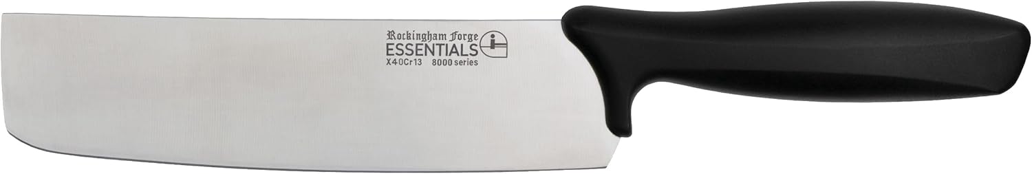 Rockingham Forge Essentials 8007 Range Lightweight Stainless Steel 8” Bread Knife with Black Handle, Individually Carded