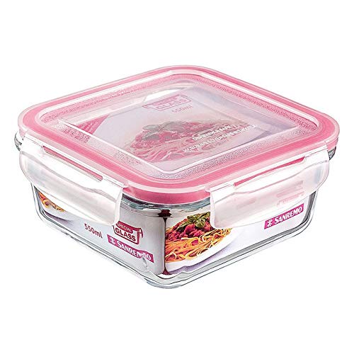 Pote Quad Vidro Sanremo Rosa 550 ml Plástico