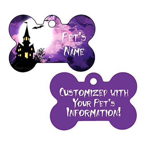 Halloween 2-Sided Pet Id Dog Tag | Personalized for Your Pet (Mystic Sky)