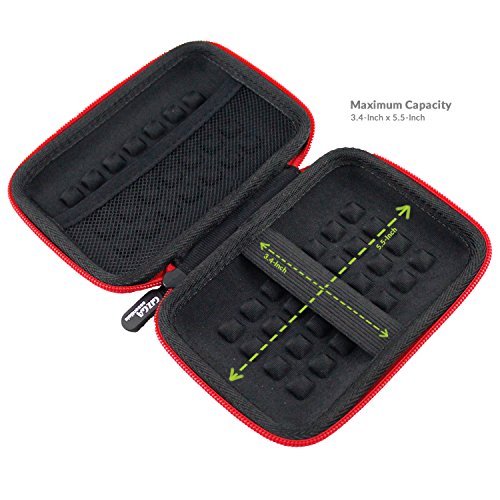 Image of Gizga Essentials External Hard Drive Case for 2.5-Inch Hard Drive - Double Padded (Red)