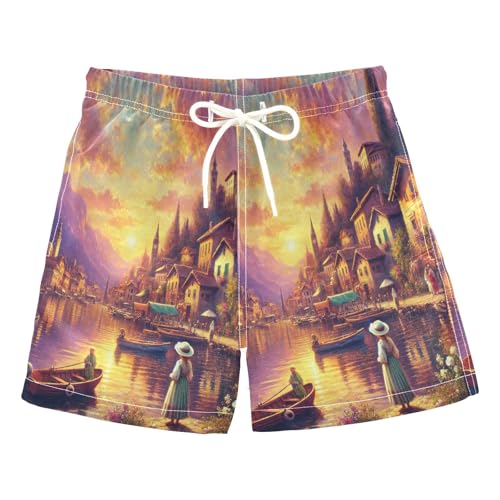 Lake Town Woman Boys Swim Trunks Quick Dry Toddler Swimsuit Boy Swimwear Board Shorts Bathing Suits 5T Multi